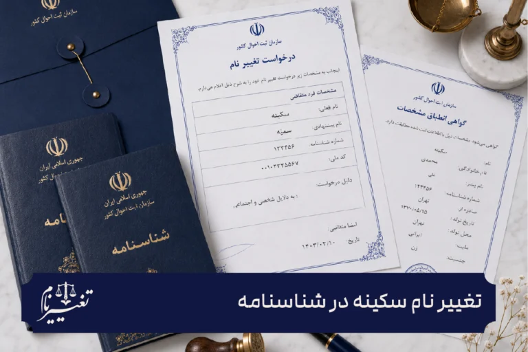 تغییر نام سکینه در شناسنامه
